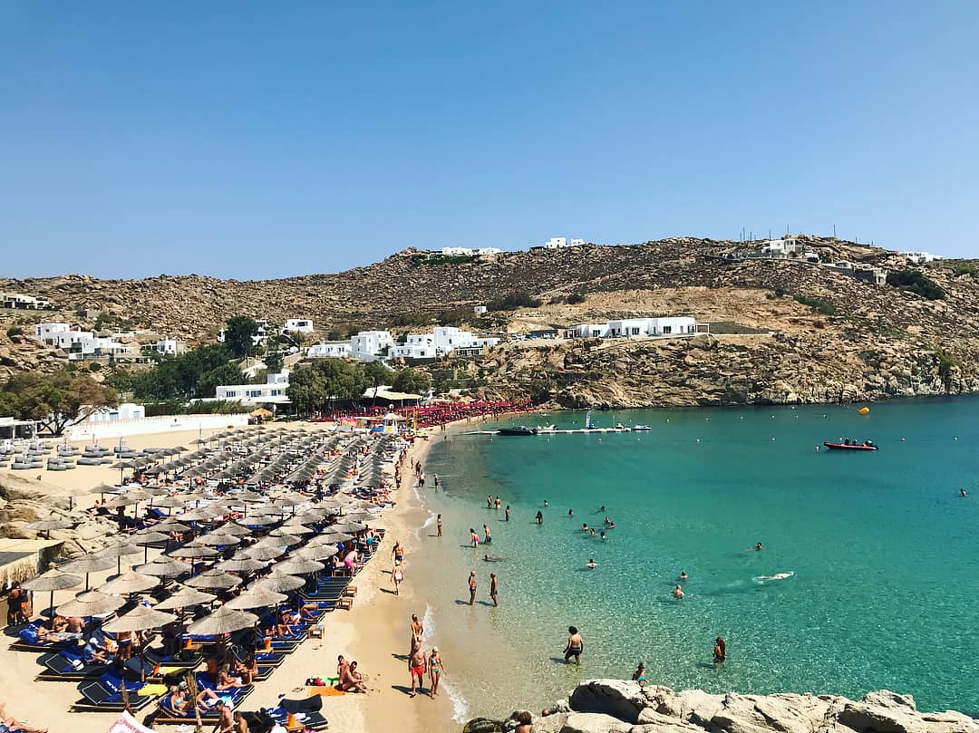 paradise beach mykonos greece